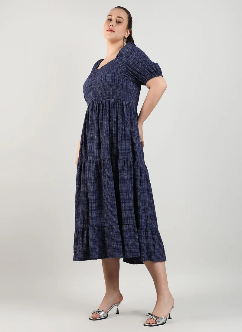 Instafab Plus Three-Tier Dress