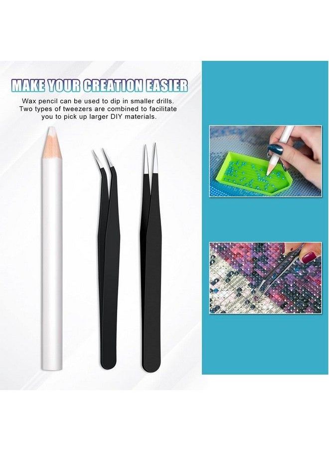 Maitys - 22 Pieces Wax Rhinestone Picker Pencil Wax Pencil Set For Rhinestones Nail Art Gem Dotting Crystal Pick Up Tools With Pick Up Tweezers Pencil Sharpener And Triangular Plate - Image 1