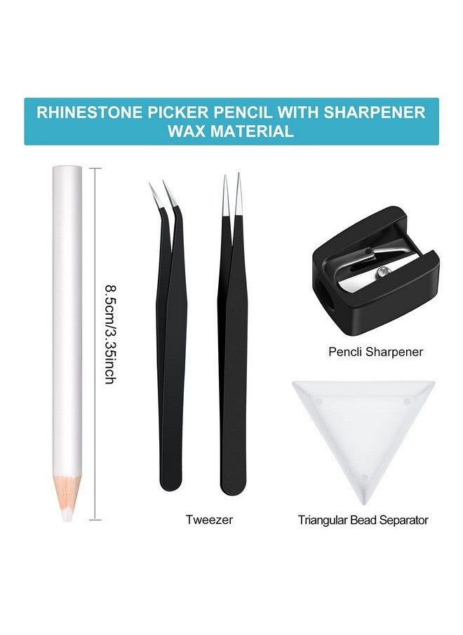Maitys - 22 Pieces Wax Rhinestone Picker Pencil Wax Pencil Set For Rhinestones Nail Art Gem Dotting Crystal Pick Up Tools With Pick Up Tweezers Pencil Sharpener And Triangular Plate - Image 1