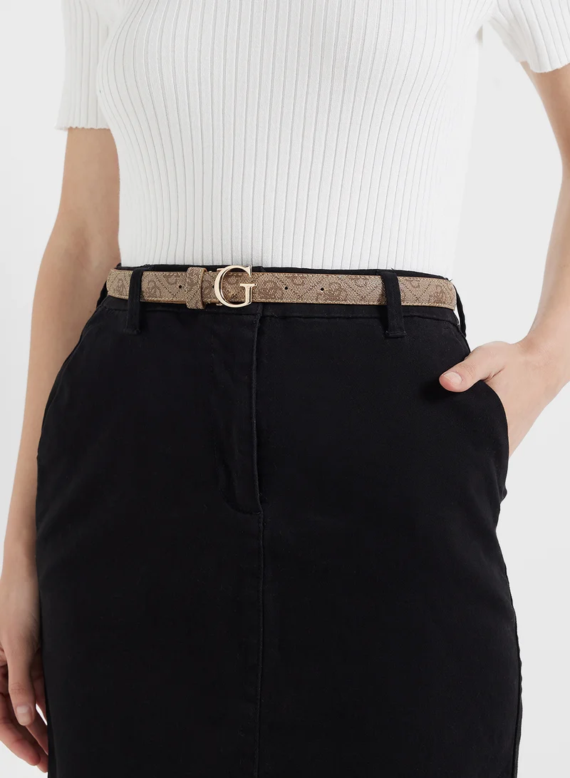 GUESS Logo Detailed None Allocated Hole  Belt