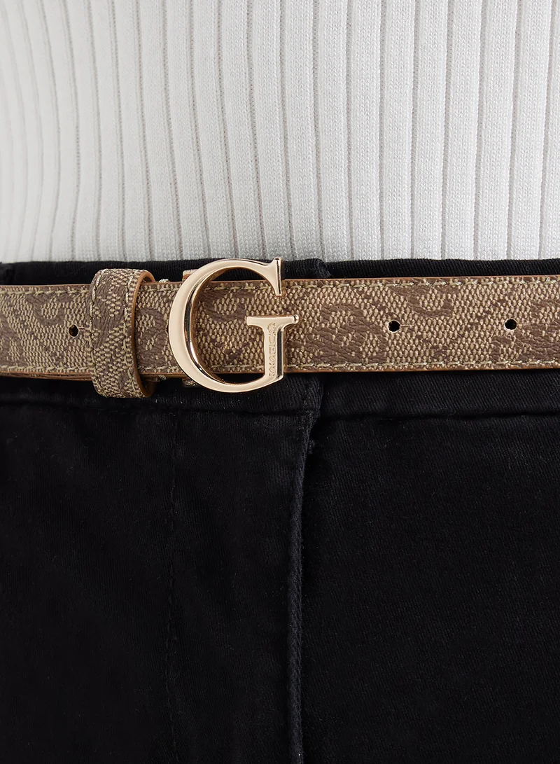 GUESS Logo Detailed None Allocated Hole  Belt