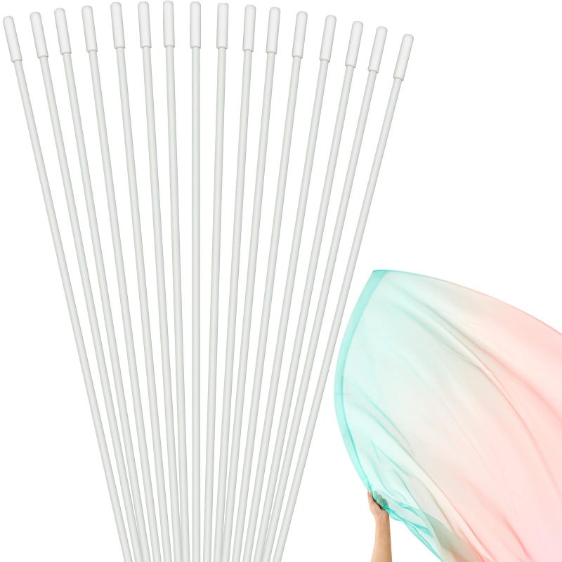 Jetec 16 Pack 275 Inch Fiberglass Flexible Rods for Worship Flags Flex Rods for Praise Dance Flags Replacement Flag Poles 18 Inch Thick White Fiberglass Flag Rod - Image 2