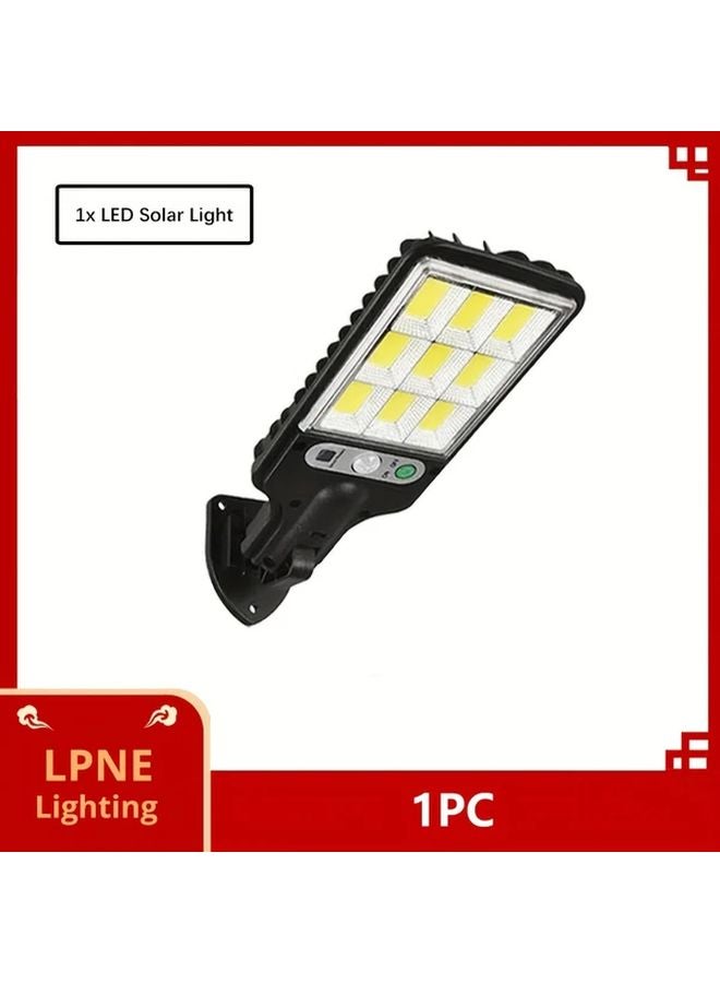 1 قطعة ضوء LED شمسي ساطع، مصباح حائط بحساس حركة، 3 أوضاع، إضاءة أمان خارجية - Image 1