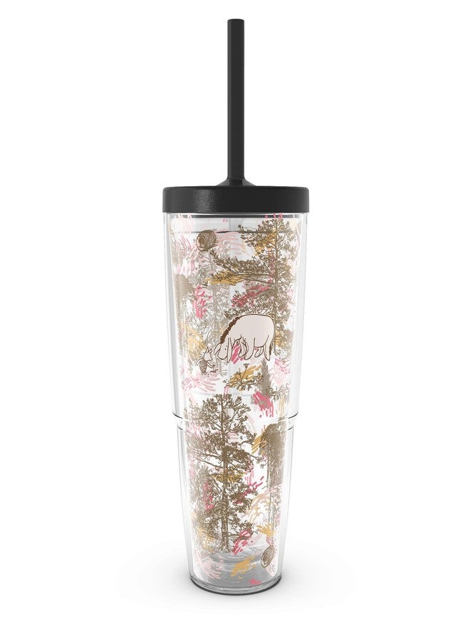 Tervis Disney - Winnie The Pooh Forest Sketch Made in USA Double Walled Insulated Tumbler Travel Cup Keeps Drinks Cold & Hot, 24oz with Straw Lid, Classic - Image 1