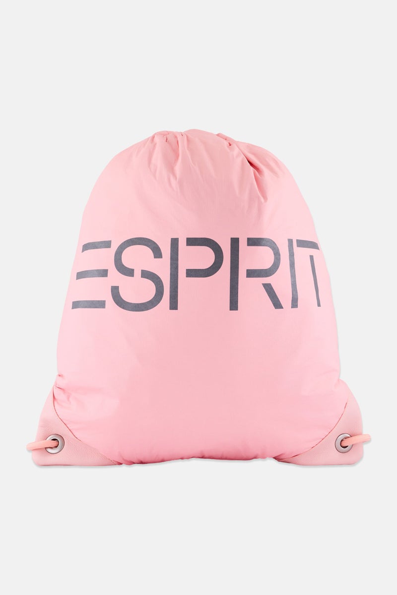 ESPRIT Women Brand Logo Drawstring Backpack With Pouch, Pink - Image 2