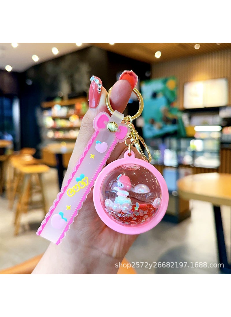 Generic Factory Wholesale Glowing Keychain Night Light Flashy TikTok Popular Three Lily Doll Grabbing Machine Pendant Chain Childrens G Rose Pink Planet melody/soft rope 