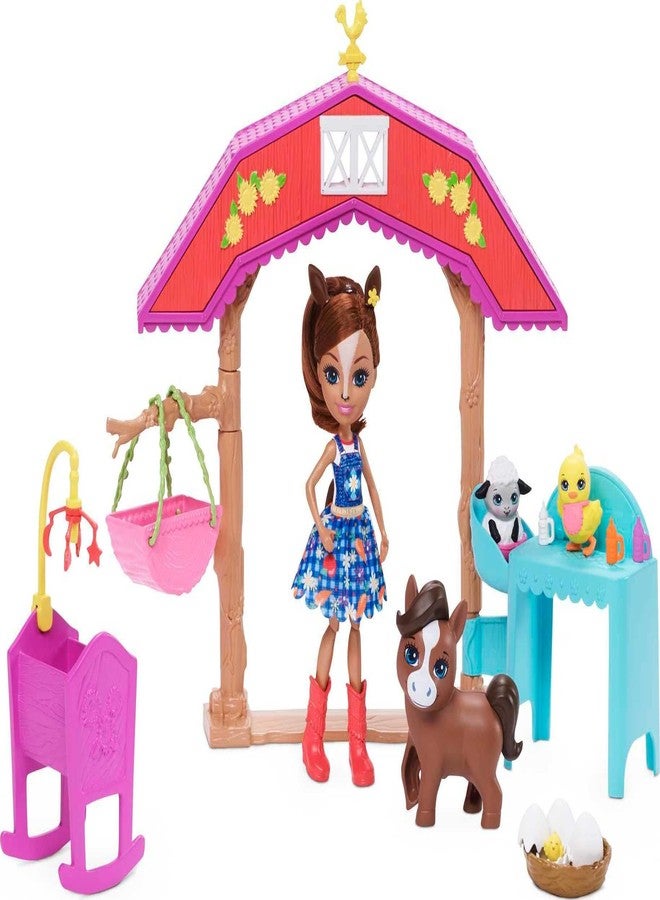 ENCHANTIMALS Mattel Enchantimals Barnyard Nursery Playset with Haydie Horse Small Doll (6-inch), Trotter Horse, 3 Additional Animal Figures & 10+ Accessories - Image 1