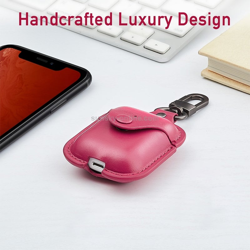 ESR Shockproof Oxford Leather Protective Case for Apple AirPods 1 / 2(Red)