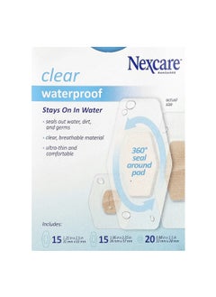 Nexcare Nexcare, Clear Waterproof Bandages, 50 Assorted Sizes  - Image 2