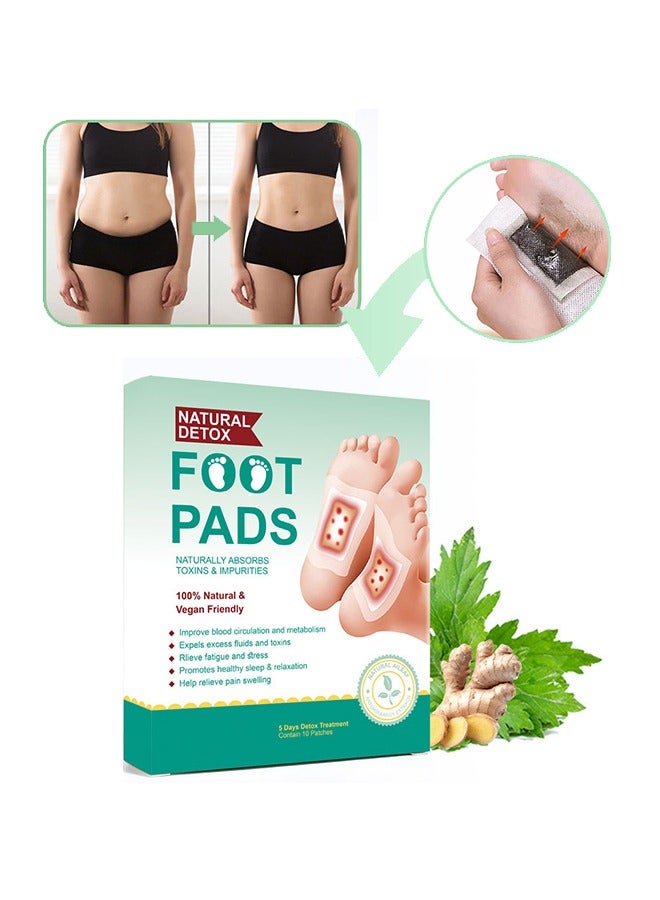 OUHOE Natural Detox Foot Pads ,10-Piece Cleansing Detox Foot Pads / Patches Sleeping &Stress Relieve Dehumidification for Feet Care Improve Quality of Sleep - Image 1