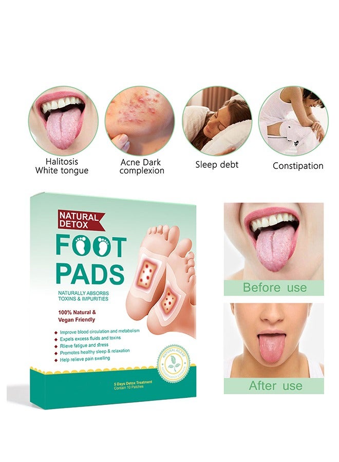 OUHOE Natural Detox Foot Pads ,10-Piece Cleansing Detox Foot Pads / Patches Sleeping &Stress Relieve Dehumidification for Feet Care Improve Quality of Sleep - Image 2