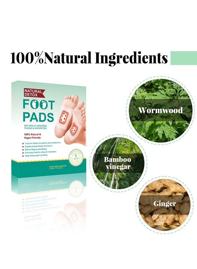 OUHOE Natural Detox Foot Pads ,10-Piece Cleansing Detox Foot Pads / Patches Sleeping &Stress Relieve Dehumidification for Feet Care Improve Quality of Sleep - Image 4