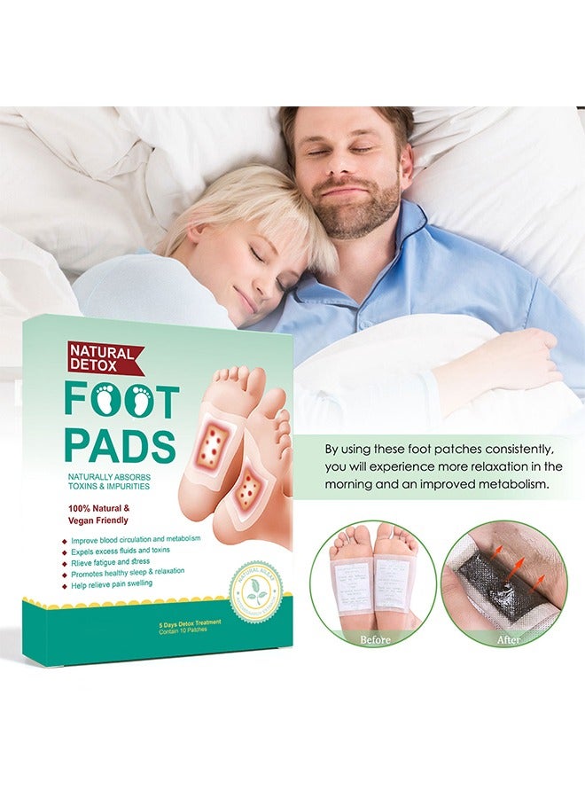 OUHOE Natural Detox Foot Pads ,10-Piece Cleansing Detox Foot Pads / Patches Sleeping &Stress Relieve Dehumidification for Feet Care Improve Quality of Sleep - Image 5