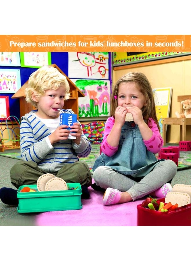 هومستر صناعة ساندويتش,2PCS قطع ساندويتش للأطفال الغداء,قشرة الإفطار ساندويتش القطع والختم مجموعة رائعة للأطفال الأولاد البنات صندوق الغداء و صندوق بنتو,دائرة ساحة - Image 5