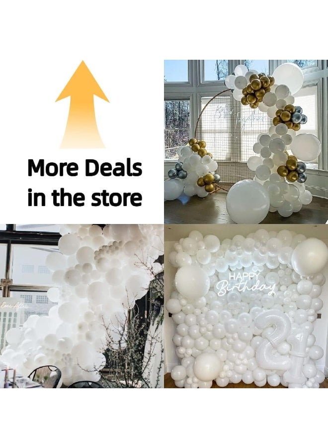White Balloons Latex Party Balloons, 100 Pack – 12 inch Round Helium Balloons for White Themed Wedding, Graduation, Birthday Party Backdrop, 4th of July, Independence Day Decorations - Image 2
