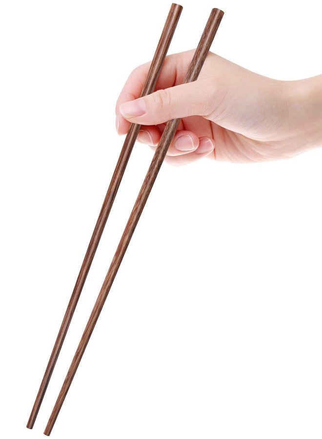 GLAMFIELDS 12 Inches Long Wenge Wood Chopsticks for Hotpot Reusable Chinese Style Chopsticks Kitchen Chop Sticks 2 Pairs - Image 1