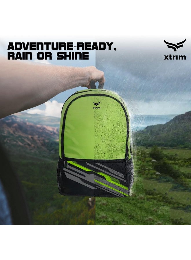 XTRIM 21 litres Backpack for Men & Women, Backpack for Boys & Girls, Water-Resistant, Quick Access Pockets, School Bag for Boys, Travel Bag for Men, (11‚Äù x 7.5‚Äù x 19.5‚Äù, Black & Neon Green) - Image 5