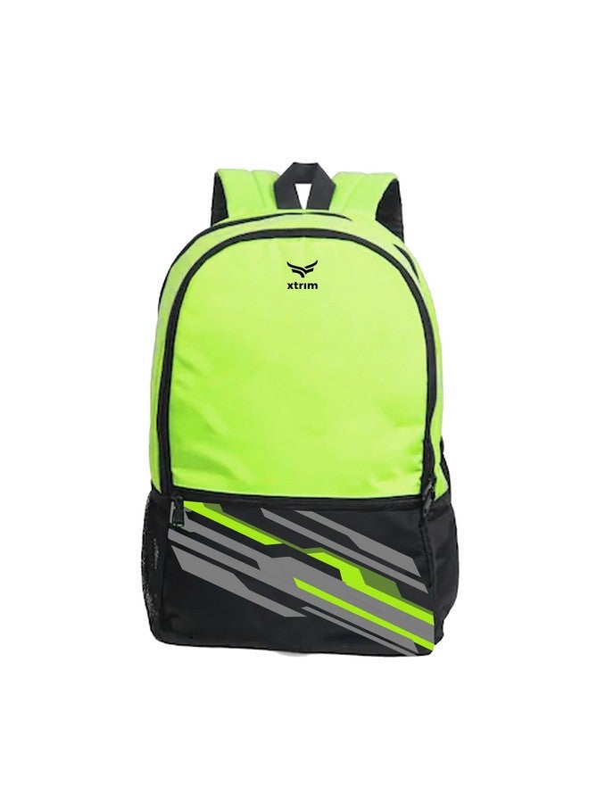 XTRIM 21 litres Backpack for Men & Women, Backpack for Boys & Girls, Water-Resistant, Quick Access Pockets, School Bag for Boys, Travel Bag for Men, (11‚Äù x 7.5‚Äù x 19.5‚Äù, Black & Neon Green) - Image 1