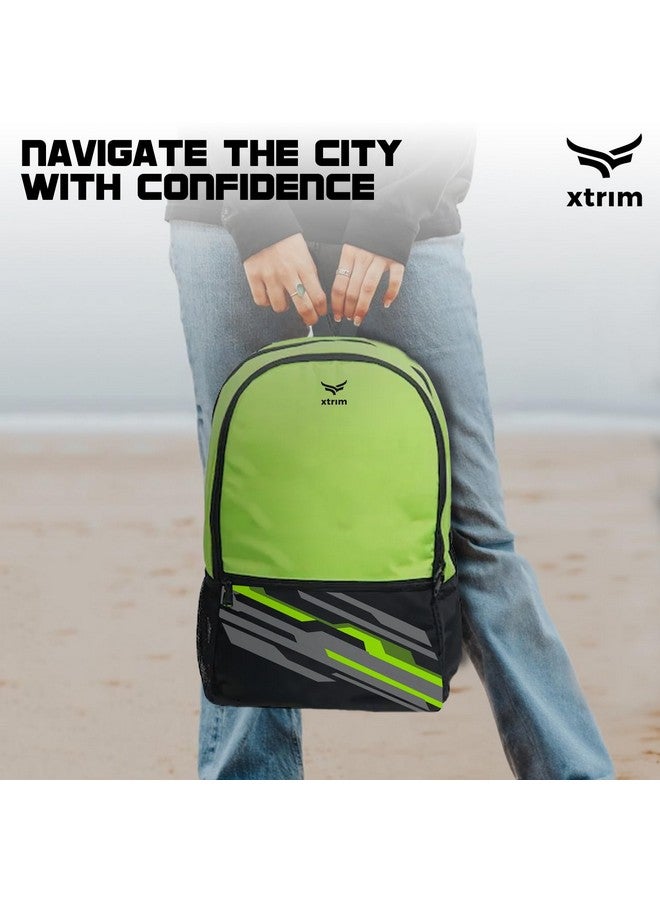 XTRIM 21 litres Backpack for Men & Women, Backpack for Boys & Girls, Water-Resistant, Quick Access Pockets, School Bag for Boys, Travel Bag for Men, (11‚Äù x 7.5‚Äù x 19.5‚Äù, Black & Neon Green) - Image 4