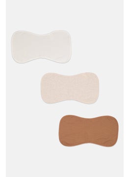 Dream Gro 3 Piece Plain Burp Cloths Set, Brown Combo  - Image 3