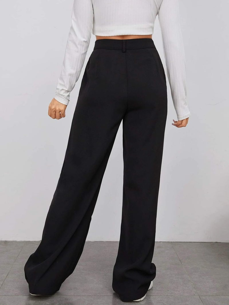 Toochki Trousers for Woman Pants Women's Formal Office Korean | Black Track Pant | Straight | Cotton Spandex Stretchable Trouser | High-Waisted Bottom Wear - Image 5