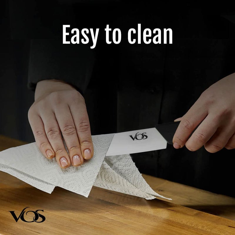 Vos سكين تقشير سيراميك فوس - شفرة زيركونيا 4 بوصة مع غلاف - مقبض لفاكهة والخضروات سكين مطبخ (أسود) - Image 4