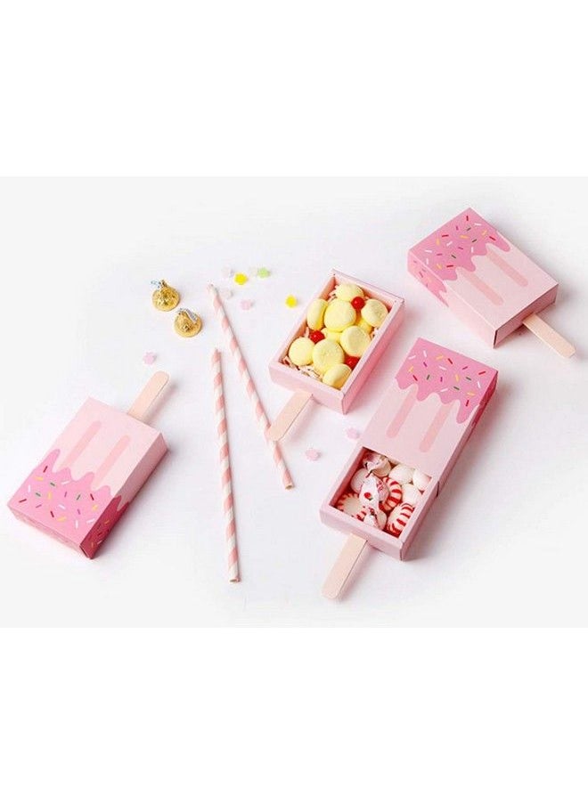 Adam Victor 3D Popsicle Design Gift Boxes Funny Candy Box Diy Lovely Party Favor& Mini Goody Boxes For Kids 12 Pack 2 Colors( Pink And Blue)  - Image 3