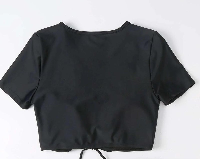 Angelsin Special Design Half Sleeve Ruffle Detailed Bikini Top  - Image 3