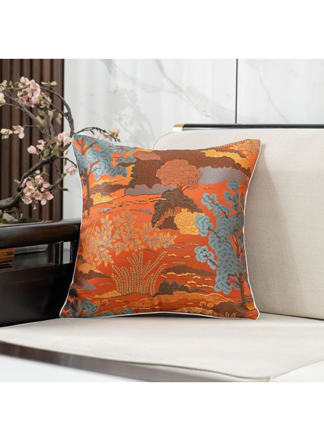 New Chinoiserie Pillow, Accessible Luxury And High-end, Chinoiserie Landscape Painting, Jacquard Soft Cushion, Living Room Pillow, Sofa Pillow Case
