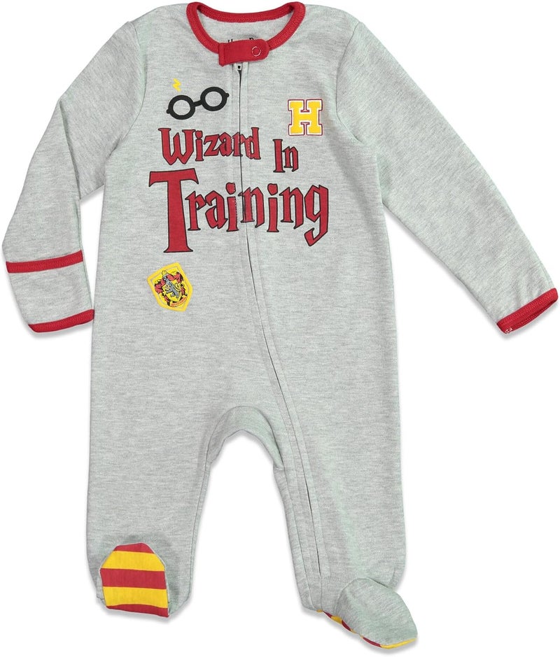Harry Potter Baby Zip Up Sleep N' Play Coverall Headband Burp Cloth and Blanket 4 Piece Outfit Set Newborn - Image 2