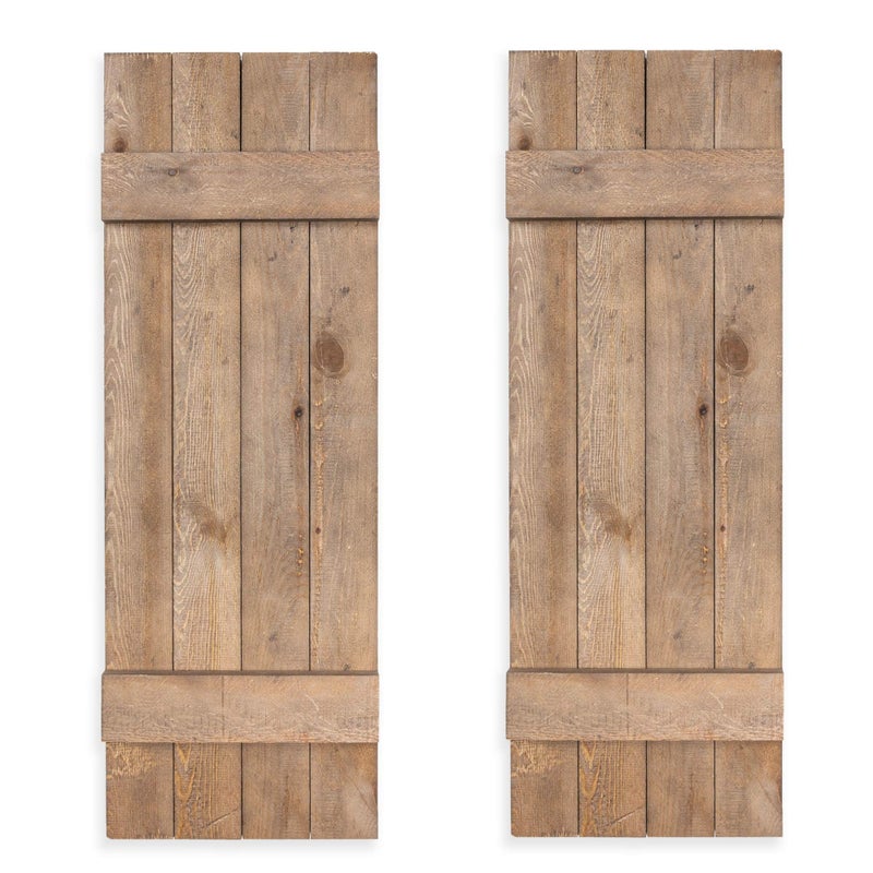 Ilyapa Wood Shutters Wall Decor Farmhouse Style Barn Door Shutters for Interior Wall Art
