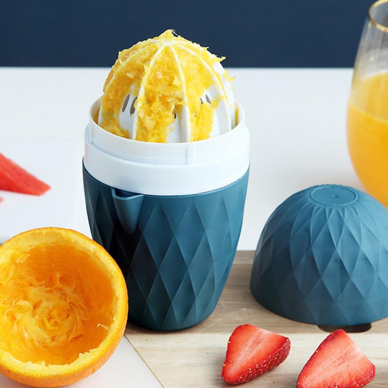 Dark Blue Manual Citrus Juicer Cup Compact Fruit Squeezer Tool For Lemon Orange Kitchen Use - Image 4