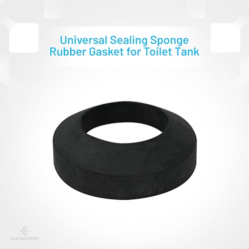 EVERTECHPRO PLB20A031 EvertechPRO Toilet Tank Gasket - High-Quality 2-Inch Round Shape Toilet Gasket in Durable Black Sponge Rubber - Universal Fit, Easy Installation, Reliable Tank to Bowl Gasket - Image 3