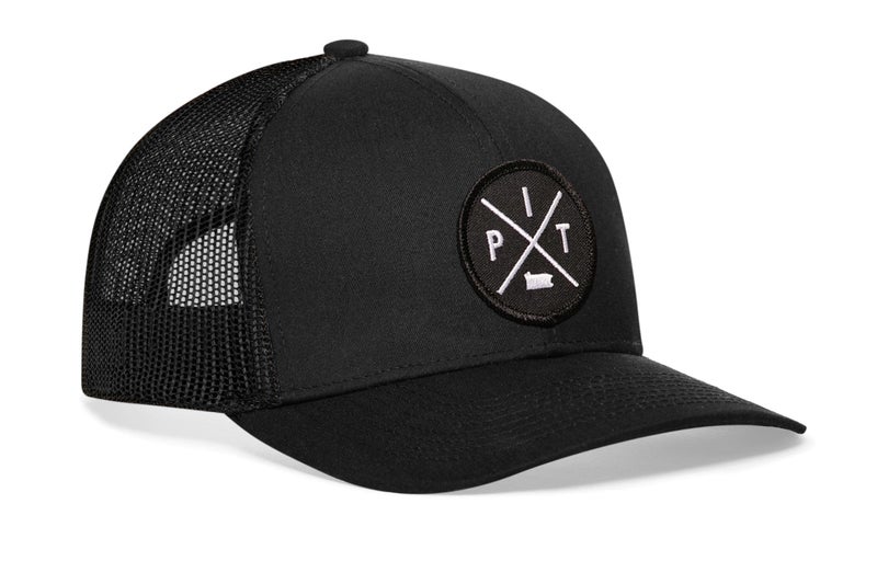HAKA Pittsburgh Black Trucker Hat – Pit Mesh Snapback Cap for Men, Women & Golf, City X Design Baseball Dad Hat - Image 1