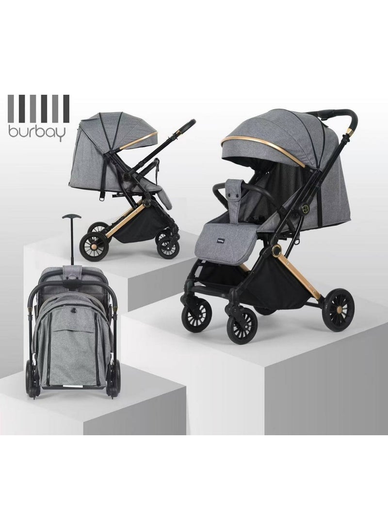 burbay Luxury Travel Stroller: Compact, Easy-Fold, and Premium Comfort (Newborn to Toddler