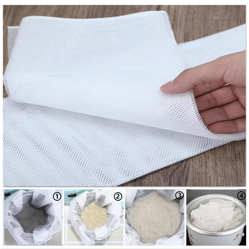 FongWare é‡‘æ­¡å–œ Sushi Rice Cooking Net Commercial Rice Net Napkin Polyester Reusable, 43" x 43", 1 pcs per case White - Image 3
