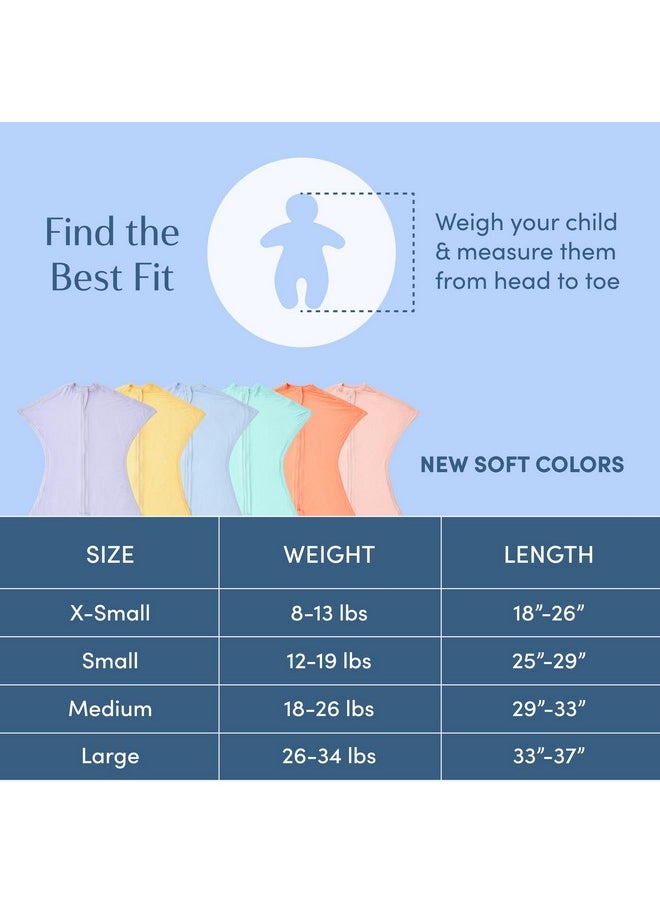 Eversoft Zipadee-Zip Transitional Swaddle Sack, Viscose From Bamboo, Wearable Blanket With 2-Way Zipper - Sky Blue, S