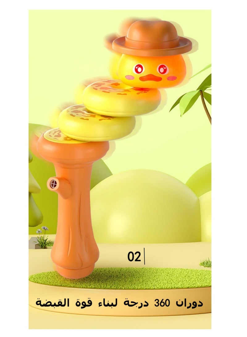 Yellow Twisted Duck Children's Toy, Spinning Stress Relief, with Whistle, 360° Spinning to Exercise Grip Strength - Image 3