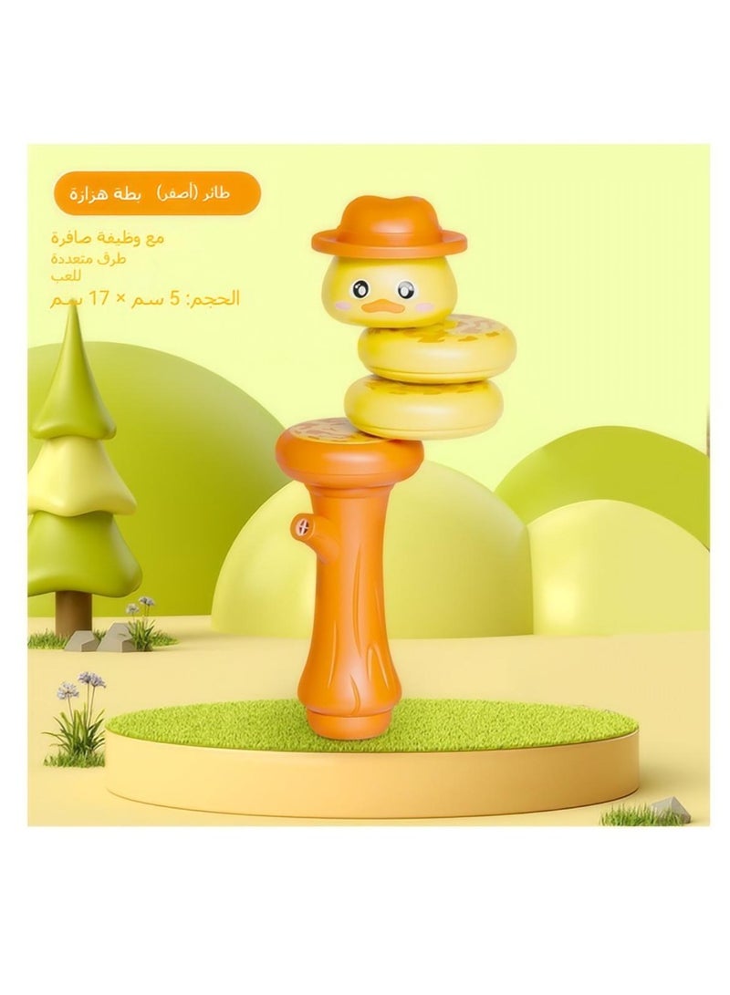 Yellow Twisted Duck Children's Toy, Spinning Stress Relief, with Whistle, 360° Spinning to Exercise Grip Strength - Image 1