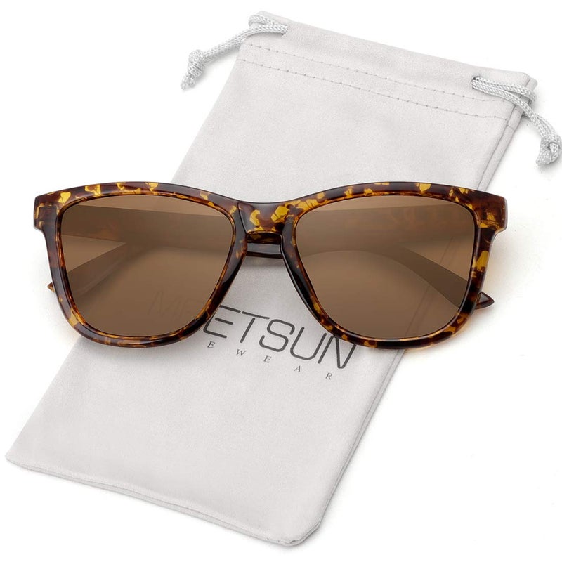 MEETSUN Polarized Sunglasses for Women Men Classic Retro Designer Style (Tortoise Shell, 54) - Image 1