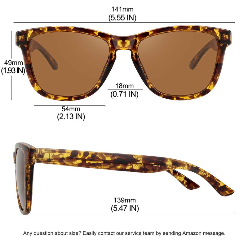 MEETSUN Polarized Sunglasses for Women Men Classic Retro Designer Style (Tortoise Shell, 54) - Image 4