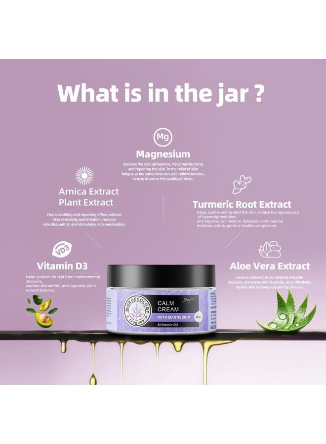 Crogooe Magnesium Body Cream - Moisturizing Lotion Nighttime Magnesium Cream, Hydrating Dry Skin on Body,(Lavender) 4 OZ - Image 2