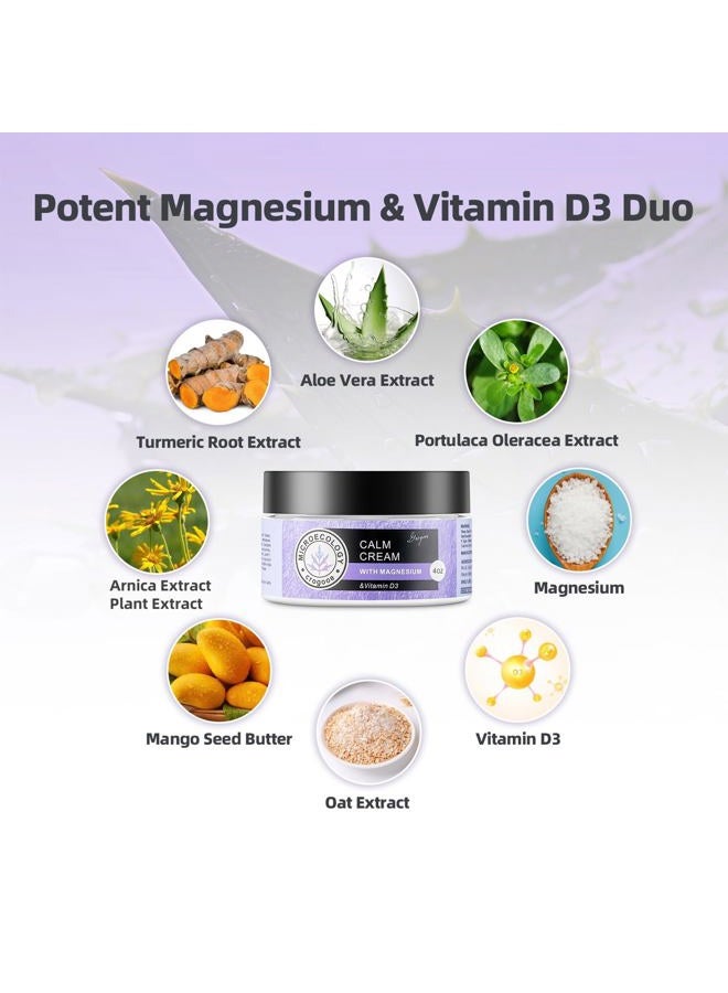 Crogooe Magnesium Body Cream - Moisturizing Lotion Nighttime Magnesium Cream, Hydrating Dry Skin on Body,(Lavender) 4 OZ - Image 3