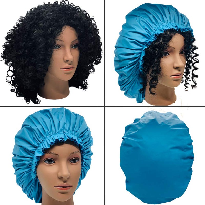 ELEBOX Premium Collection Super Jumbo Shower Cap Blue - Image 2