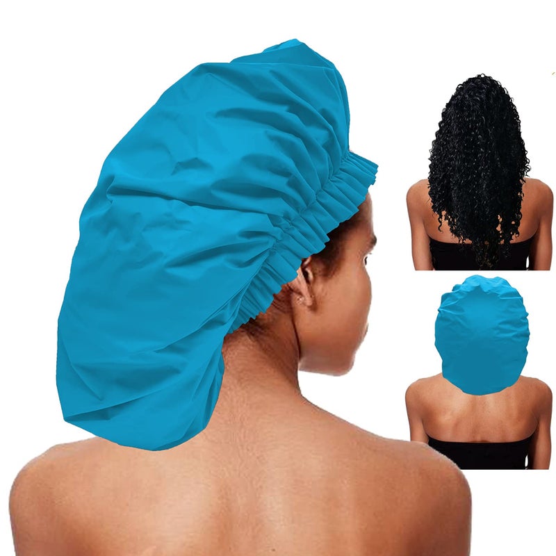 ELEBOX Premium Collection Super Jumbo Shower Cap Blue - Image 1