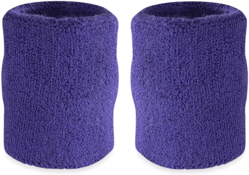 Suddora Arm Sweatbands, Absorbent and Breathable Thick Cotton Bands for Working Out, Gymnastics, Basketball, Tennis, and Football, Multiuse 4-inch Wristbands for Costumes and Cosplay - Image 1