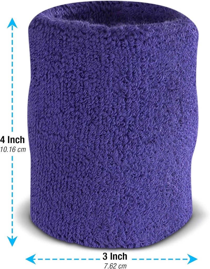 Suddora Arm Sweatbands, Absorbent and Breathable Thick Cotton Bands for Working Out, Gymnastics, Basketball, Tennis, and Football, Multiuse 4-inch Wristbands for Costumes and Cosplay - Image 4