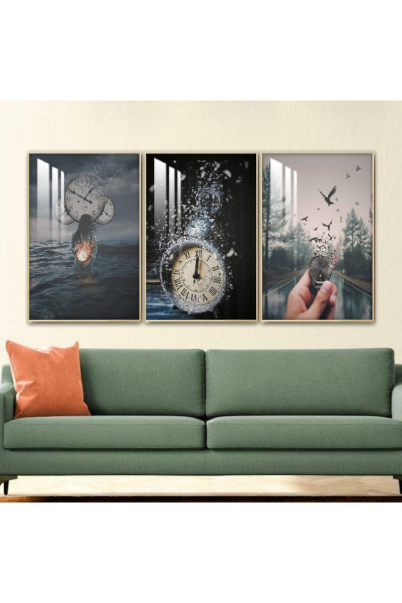 ماركتنا ثلاث لوحات جدارية خشبية بإطار وطبقة أكريليك شفافة - Image 1