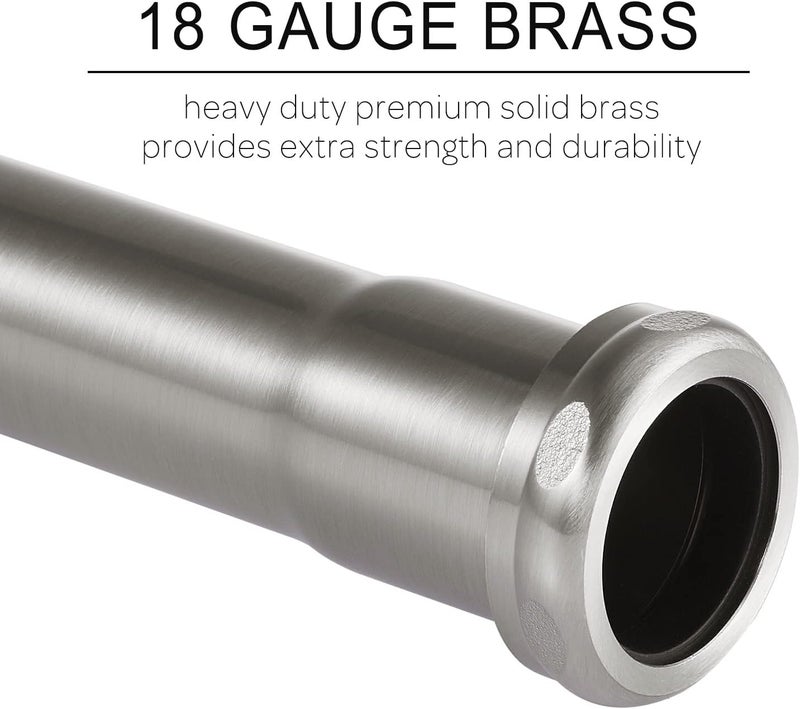 Fipoque 18 Gauge Brass Slip Joint Extension Tube 1-1/4” OD x 8” with Nut and Rubber Washer, P Trap Extension Tube, Sink Drain Tailpiece Tube Extension Heavy Duty, Brushed Nickel - Image 2