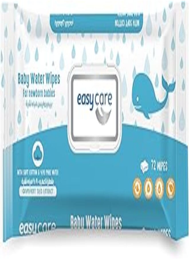 easy care Easy Care Water Baby Wipes, 72 Wipes 